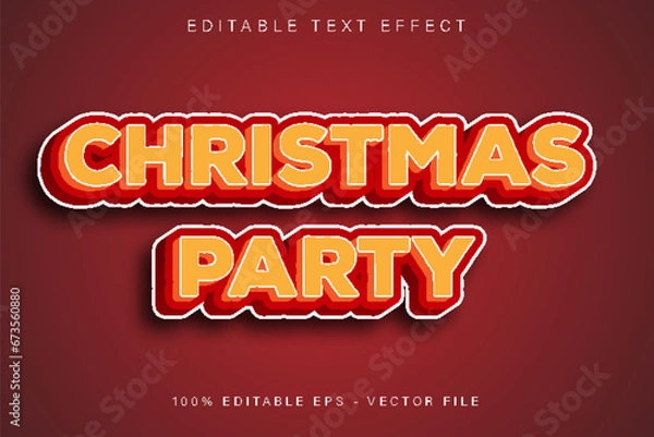 Obraz Christmas Party Editable Text Effect Cartoon Style