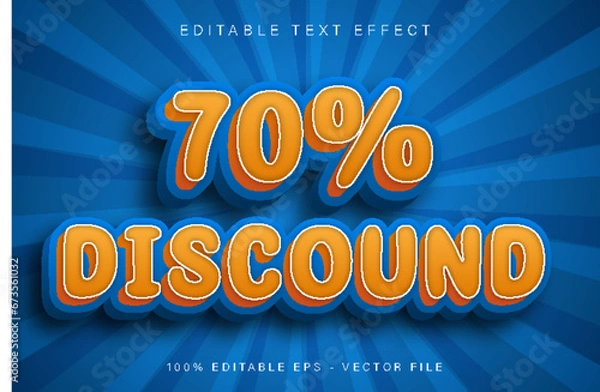 Obraz 70% Discount Editable Text Effect Cartoon Style