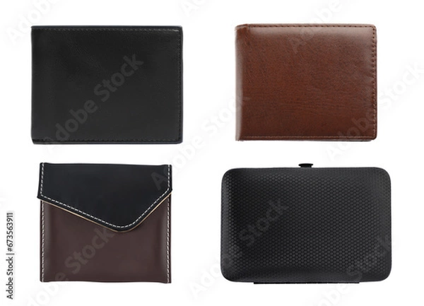 Fototapeta Different stylish purses isolated on white, set