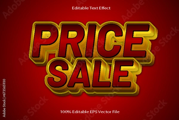 Fototapeta Price Sale Editable Text Effect Emboss Cartoon Gradient Style