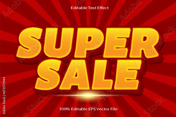 Obraz Super Sale Editable Text Effect Emboss Cartoon Gradient Style