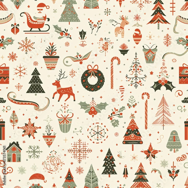 Fototapeta seamless pattern with christmas trees