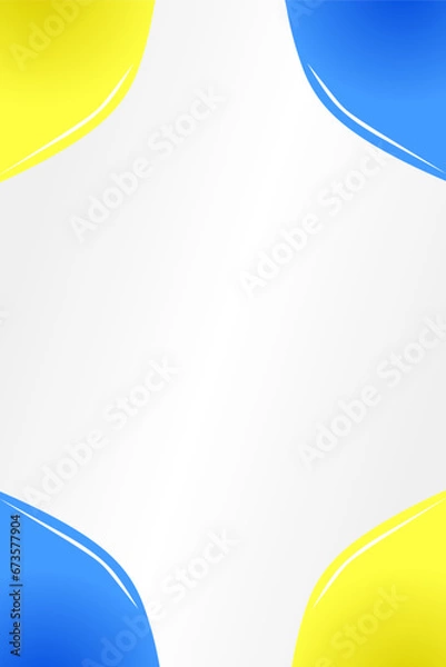Obraz white abstract background with blue and yellow wave color for your text, design, presentation, backdrop, texture, template. Vector Illustration eps.