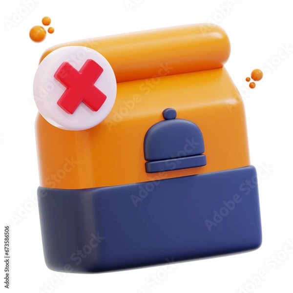 Obraz 3d rendering cancel food order illustration