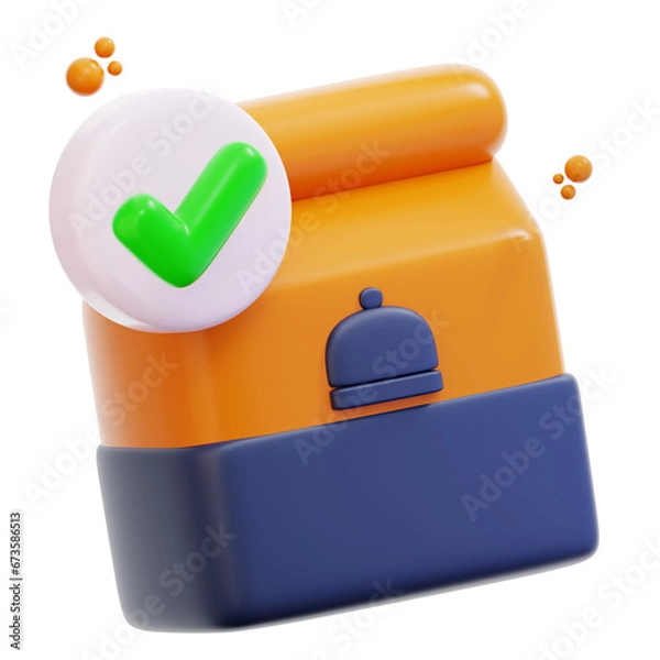 Obraz 3d rendering confirm food order illustration