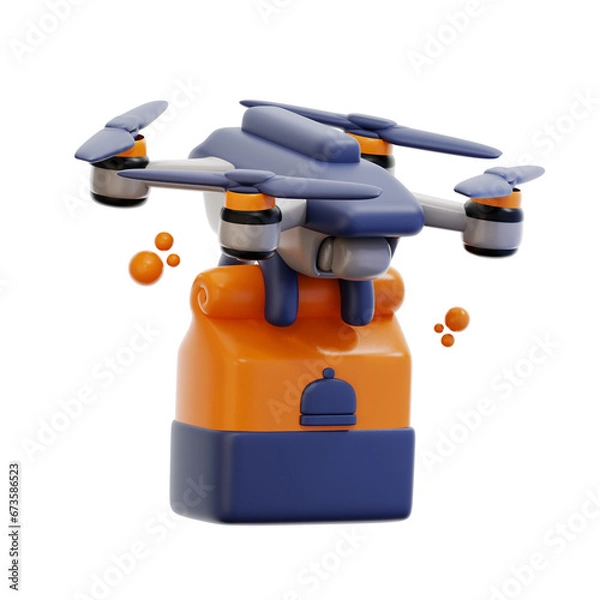 Obraz 3d rendering drone food delivery illustration