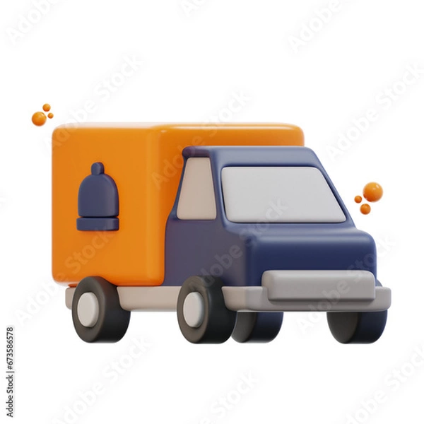 Obraz 3d rendering food delivery truck illustration