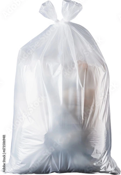 Fototapeta 투명한 배경 위의 흰색 비닐봉투