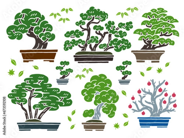 Obraz 盆栽のイラストセット