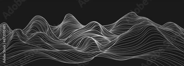 Obraz Mountain line art pattern illustration. Abstract mountain contemporary aesthetic backgrounds landscapes. use for print art, poster, cover, banner