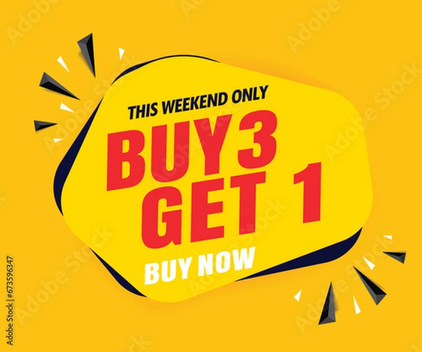 Obraz Buy get free banner template yellow color