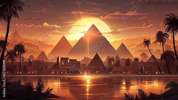 Obraz ピラミッドがある風景