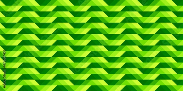 Fototapeta Diamond glass reflection gradient seamless pattern. Simple flat illustration of a parallelogram and geometric triangle. Gradation green color. For wallpaper, background, and printing motifs.