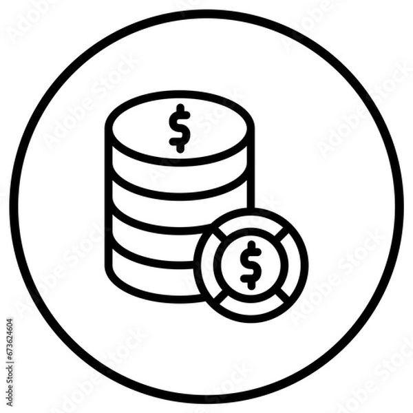 Fototapeta Dollar stack Vector Icon Design Illustration