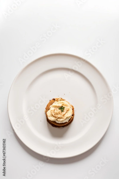 Obraz dessert on white plate on table