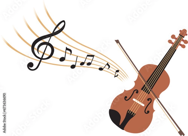 Obraz シンプルなバイオリンのイラスト
