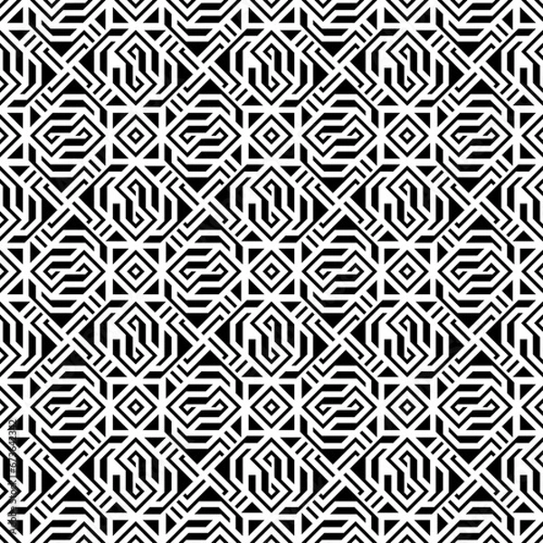 Fototapeta Seamless models. Modern stylish texture. Monochrome, simple. Vector.