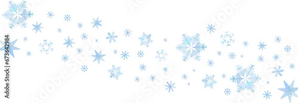 Fototapeta クリスマスに使える水色の雪の結晶のベクター背景画像