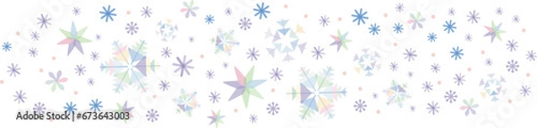 Obraz クリスマスに使えるカラフルな雪の結晶のベクター背景画像