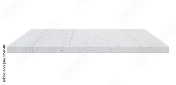 Fototapeta old wood shelves table isolated on transparent background. Png realistic design element.