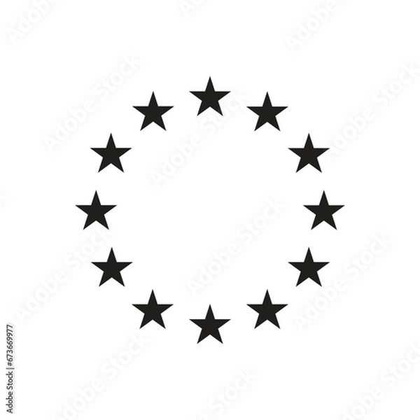 Fototapeta Stars circle icon in trendy flat style design vector illustration.
