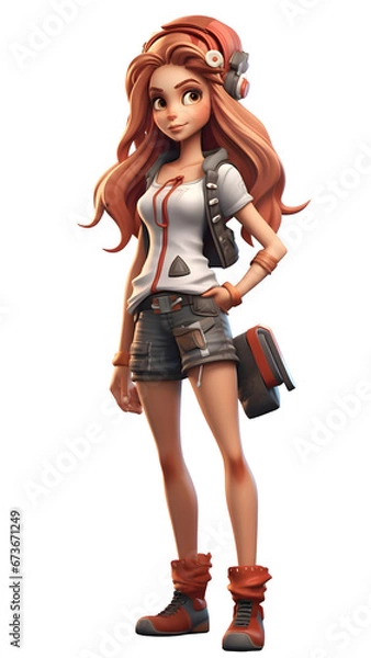 Obraz 3D Cartoon gaming character transparent background 54