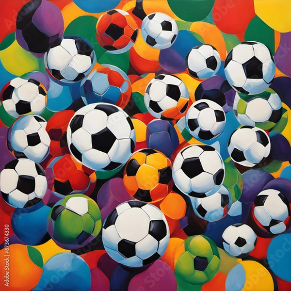 Obraz Soccer ball collection graphics