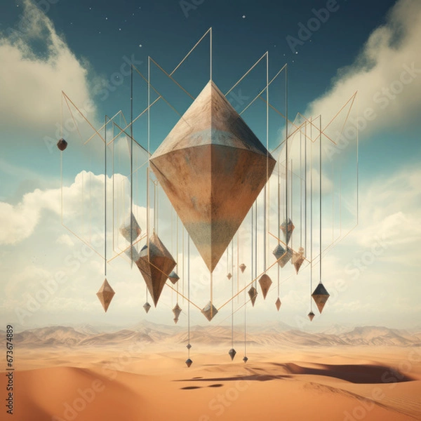 Obraz Geometric Mirage in Desert Sky