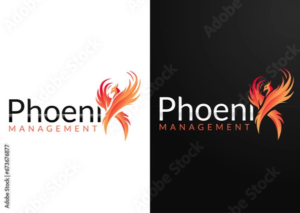 Fototapeta Vector phoenix x logo design concept