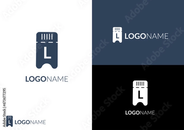 Fototapeta Vector ticket logo design concept