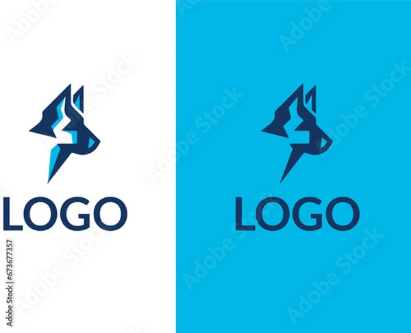Obraz Vector minimal German shepherd dog logo design concept