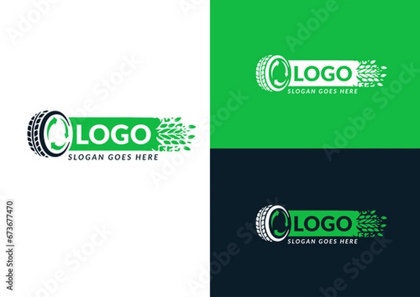 Obraz Vector recycle tires logo design concept