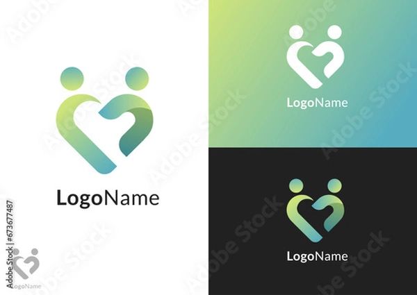 Obraz Vector heart shaped logo design concept