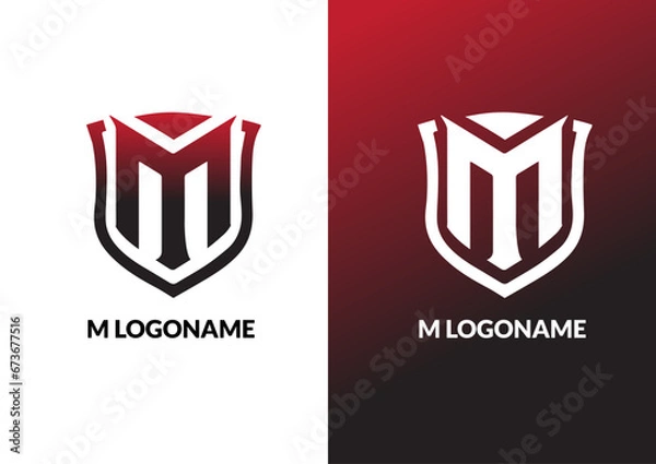 Fototapeta Vector m shield logo design