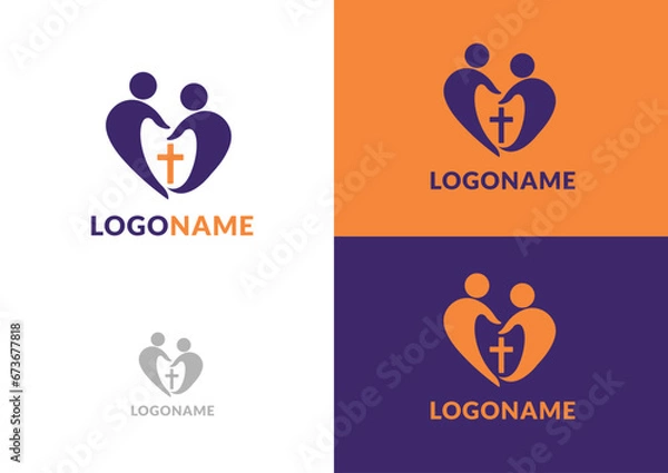 Obraz Vector Christians community logo design concept