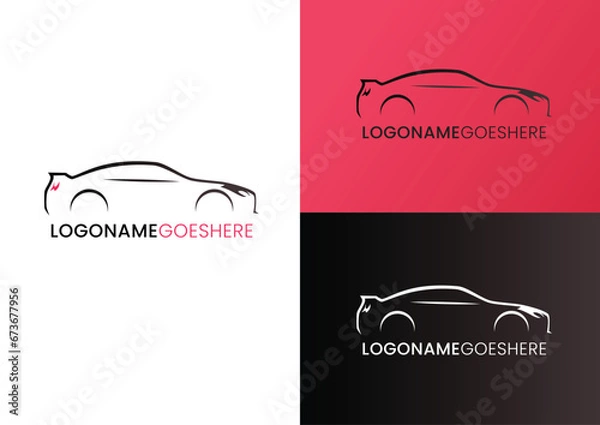 Obraz Vector outline car logo design concept