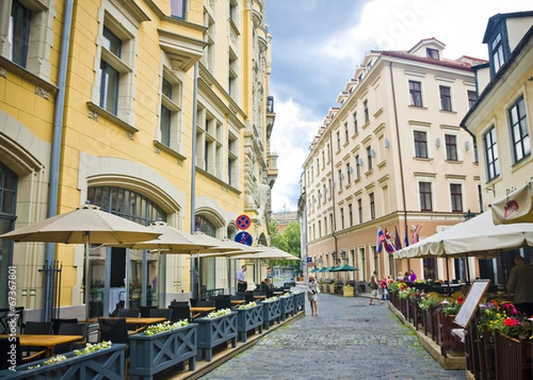 Fototapeta The streets in old town, Riga, Latvia