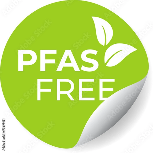 Fototapeta PFAS Free Label Badge, per- and polyfluoroalkyl substances, Icon, Sticker, Isolated Vector