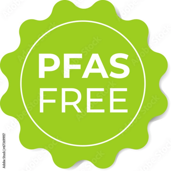 Fototapeta PFAS Free Label Badge, per- and polyfluoroalkyl substances, Icon, Sticker, Isolated Vector