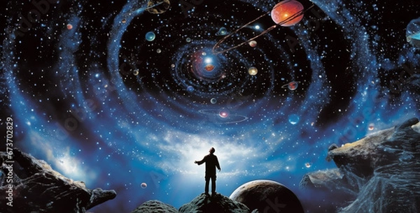 Obraz spaceship in space, In Douglas Adams The Hitchhiker's Guide to the Galaxy