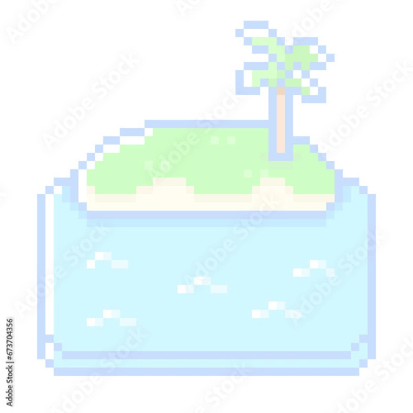 Obraz ピクセルアートな南国の無人島★PNG