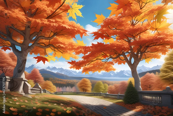 Fototapeta Please draw a lot of maple trees.
Generative AI