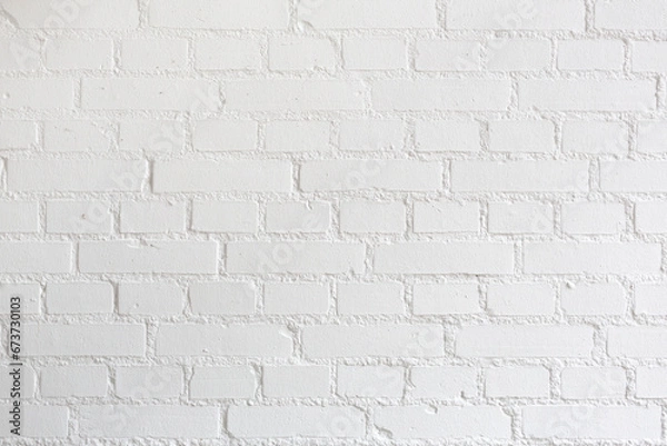 Obraz Photograph of a white painted brick wall. perfect for entering text and images
