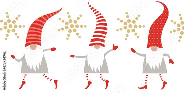Obraz Cartes de noel, Merry Christmas, Gnomes, sapin, lutin