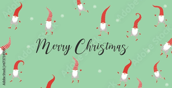 Obraz Cartes de noel, Merry Christmas, Gnomes, sapin, lutin