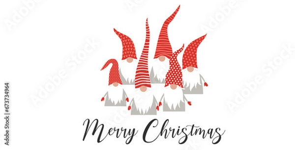 Obraz Cartes de noel, Merry Christmas, Gnomes, sapin, lutin