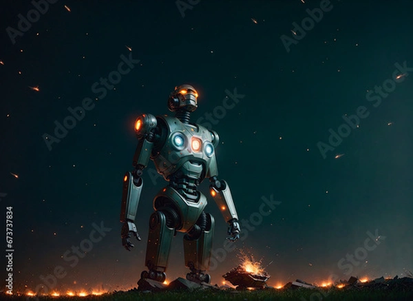 Fototapeta A steampunk robot