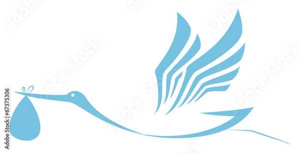 Obraz Stork delivering icon