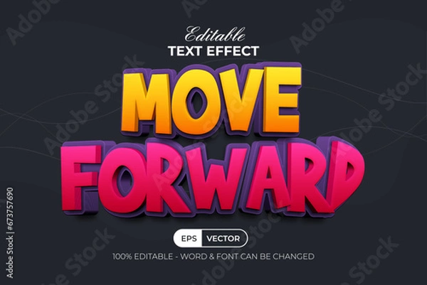 Fototapeta Game Title Text Effect Comic Style. Editable Text Effect.