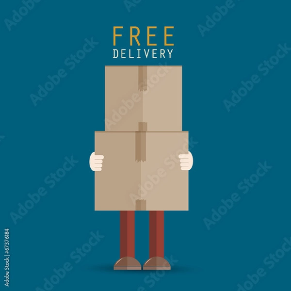 Obraz Delivery man cartoon vector
